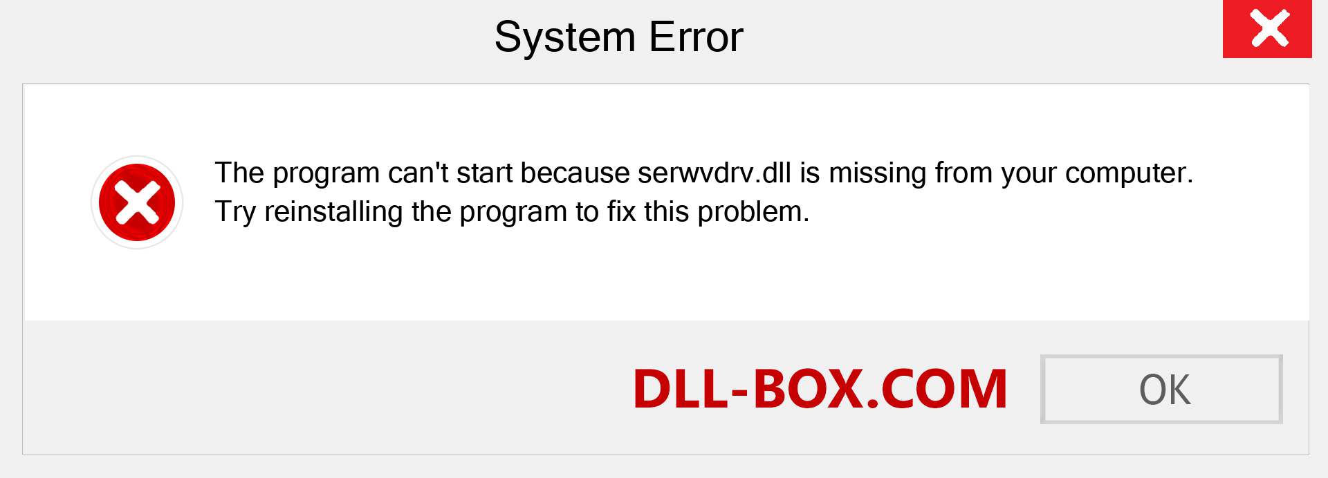  serwvdrv.dll file is missing?. Download for Windows 7, 8, 10 - Fix  serwvdrv dll Missing Error on Windows, photos, images