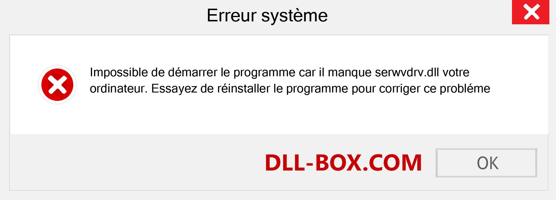Le fichier serwvdrv.dll est manquant ?. Télécharger pour Windows 7, 8, 10 - Correction de l'erreur manquante serwvdrv dll sur Windows, photos, images